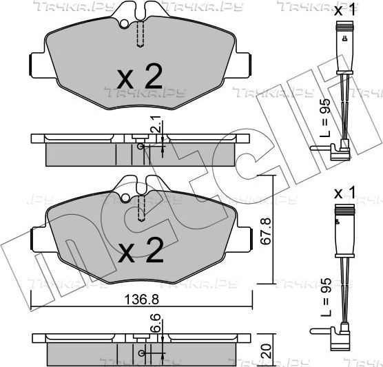 Тормозные колодки Metelli. Артикул 22-0562-0K