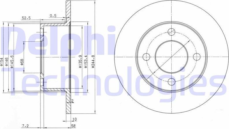 Тормозной диск Delphi. Артикул BG2747
