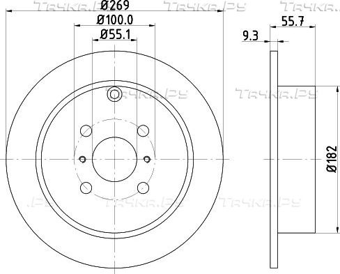 Тормозной диск Mintex задний для Geely FC (Vision) 2006-2012. Артикул MDC1655