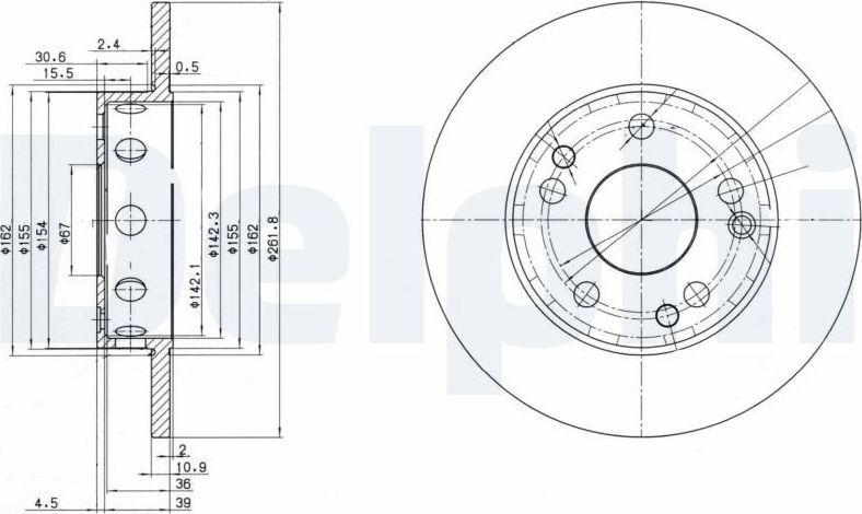 Тормозной диск Delphi. Артикул BG2288
