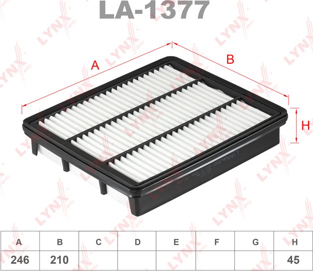 Воздушный фильтр LYNXauto. Артикул LA-1377