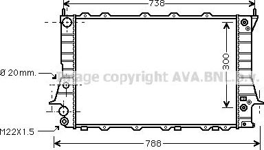 Радиатор охлаждения двигателя AVA. Артикул AIA2078