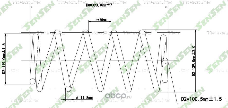 SCP10105 Пружина подвески задней FORD  MONDEO III 00-, MONDEO III седан 00 (Sensen). Артикул SCP10105