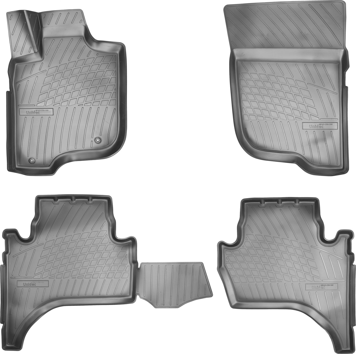 Коврики Норпласт для салона (с перемычкой) Mitsubishi L200 IV 2006-2015. Артикул NPA11-C59-330