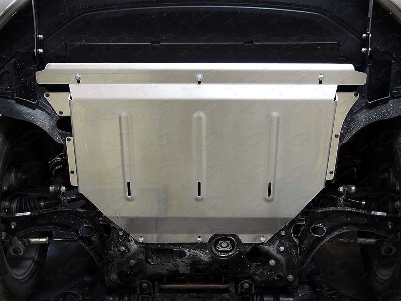 Защита алюминиевая ТСС (4 мм) для картера Audi Q3 2019-2026. Артикул ZKTCC00220