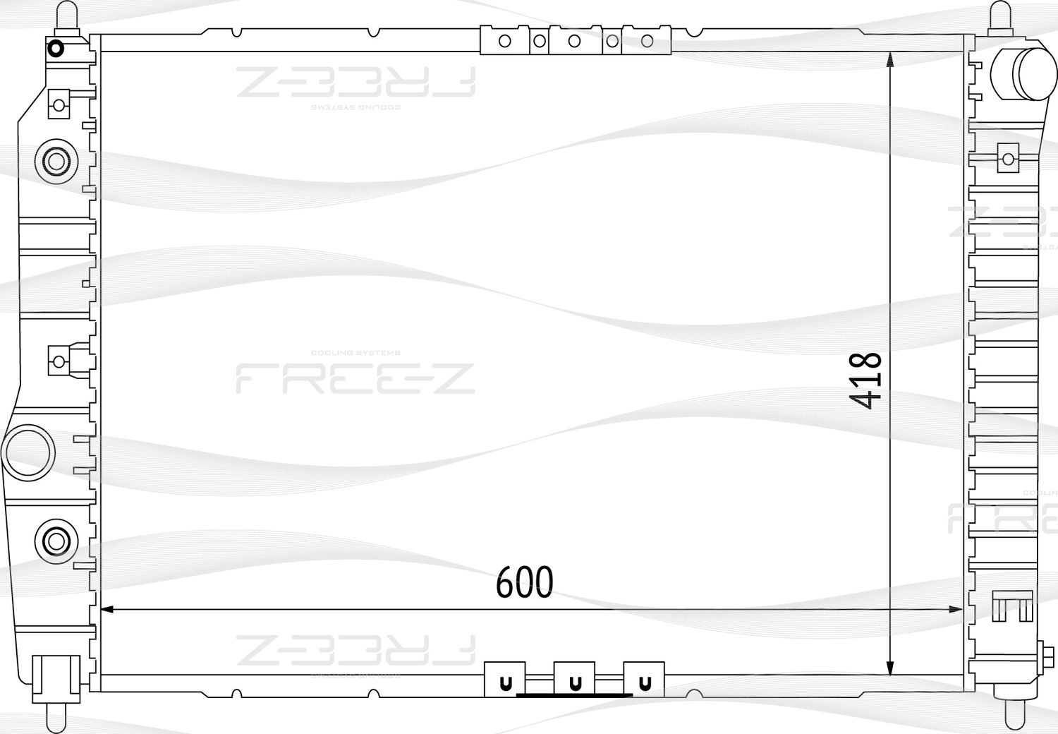 Радиатор CHEVROLET AVEO/KALOS 02- 1.2/1.4 AT охлаждения (Free-Z). Артикул KK0132