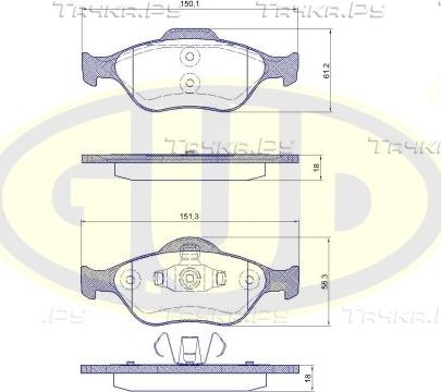 Тормозные колодки G.U.D.. Артикул GBP076600