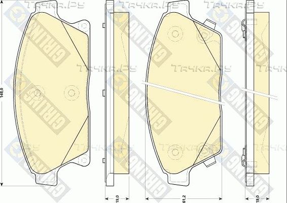 Тормозные колодки Girling передние для Opel Ampera I 2011-2015. Артикул 6118479