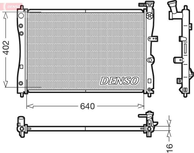 Радиатор охлаждения двигателя Denso (алюминий). Артикул DRM45005