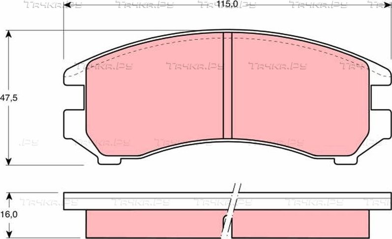 Тормозные колодки TRW передние для Nissan Sunny B11 1986-1986. Артикул GDB731