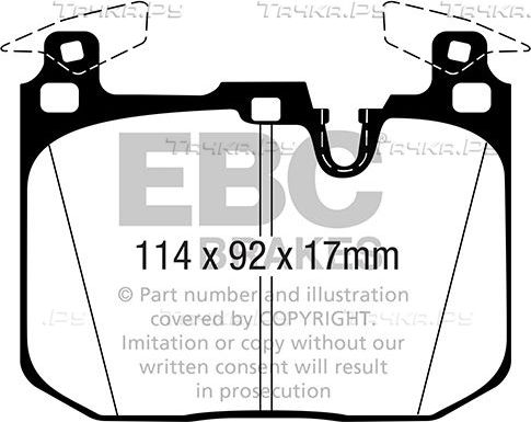 Тормозные колодки EBC Brakes передние для BMW 2 F22 2015-2026. Артикул DP52360NDX