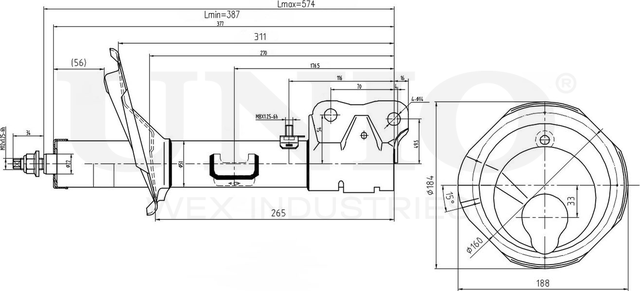 Амортизатор подвески (Unio). Артикул SAB-10024