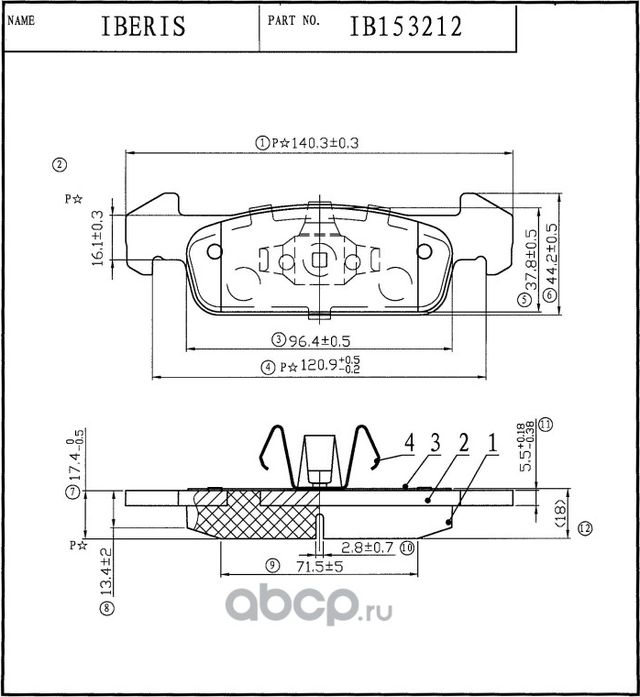КОЛОДКИ ТОРМ.ПЕРЕД., К-Т RENAULT SANDERO, LOGAN II (Iberis). Артикул IB153212