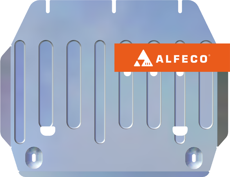 Защита алюминиевая Alfeco (4мм) для картера и редуктора переднего моста Toyota Land Cruiser 300 2021-2026. Артикул ALF.24.133 AL4