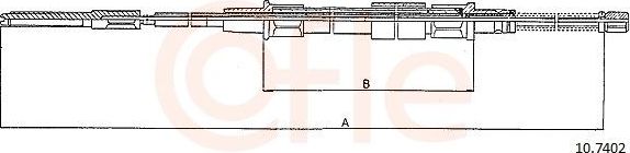 Трос ручника (тросик ручного тормоза) Cofle. Артикул 10.7402