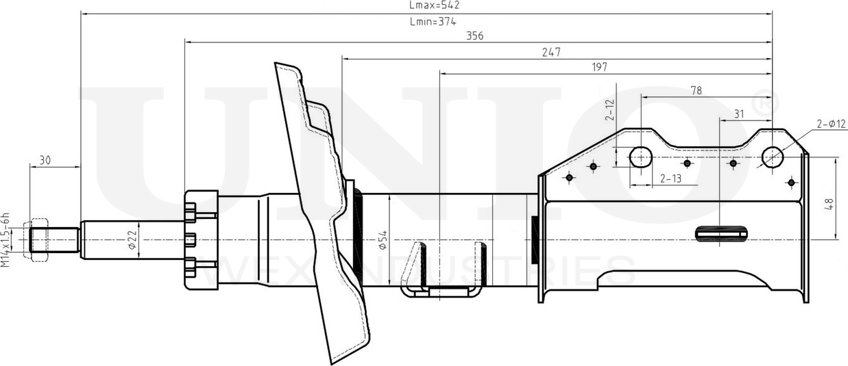Амортизатор подвески (Unio). Артикул SAB-10242
