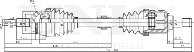 Вал приводной (Unio). Артикул CVJ-10121