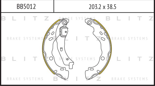 Колодки тормозные RENAULT/PSA LOGAN/SANDERO/C3/C4/206 04- задн.барабан. (Blitz). Артикул BB5012