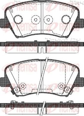 Тормозные колодки Remsa передние для Hyundai Equus II 2009-2016. Артикул 1412.32