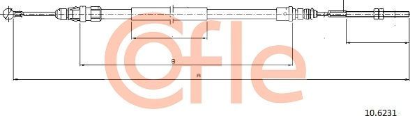 Трос ручника (тросик ручного тормоза) Cofle задний правый для Peugeot 607 I 2000-2011. Артикул 92.10.6231