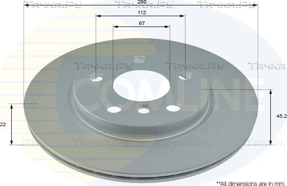 Тормозной диск Comline Comline передний для MINI Cabrio III (F57) 2015-2026. Артикул ADC1786V