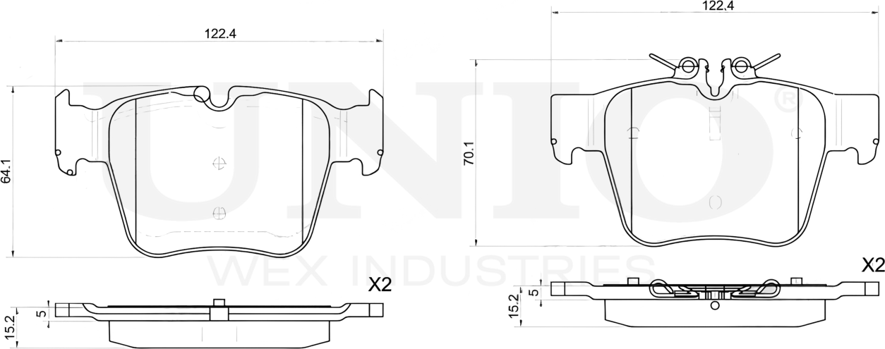 Колодки тормозные дисковые, комплект (Unio). Артикул BRP-20162