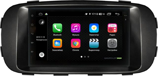 Установочный комплект: головное устройство NaviPilot 2DIN с экраном 7" FT Android 9, DSP, сенсорные кнопки для Kia Soul II 2013-2019. Артикул NPD9L-WR-832-07 Soul