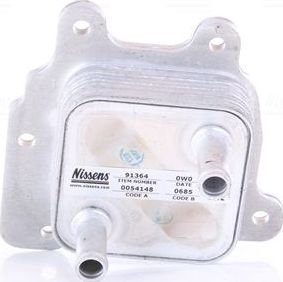 Радиатор масляный (маслоохладитель) для двигателя Nissens (алюминий) для Nissan X-Trail T32 2013-2026. Артикул 91364