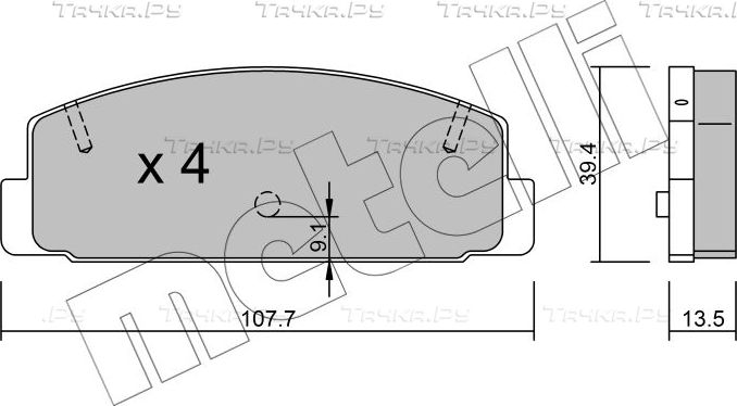 Тормозные колодки Metelli задние для Mazda Premacy I (CP) 2000-2005. Артикул 22-0302-1