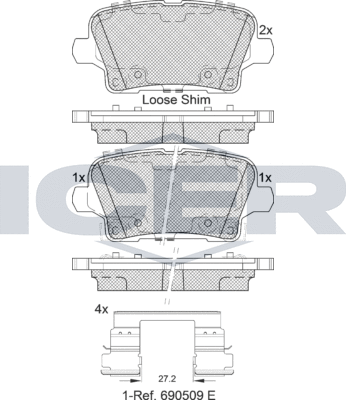 Тормозные колодки Icer. Артикул 182344