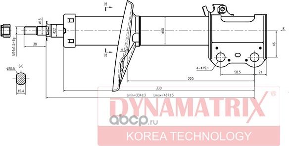 Амортизатор подвески (Dynamatrix-Korea). Артикул DSA334204