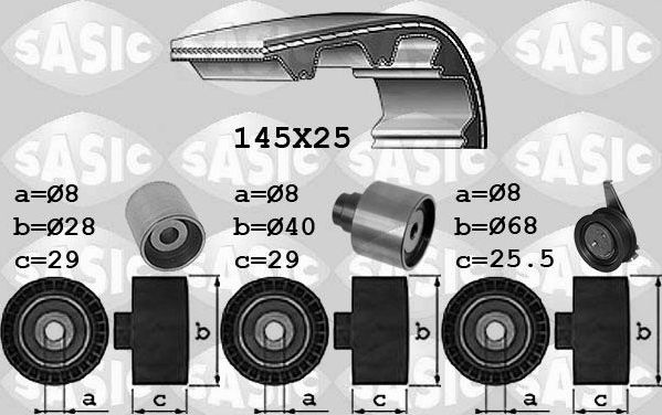 Ремень ГРМ с роликами (комплект) Sasic. Артикул 1756073