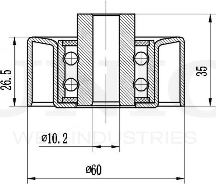 Ролик поликлинового ремня направляющий (Unio). Артикул TNS-10121