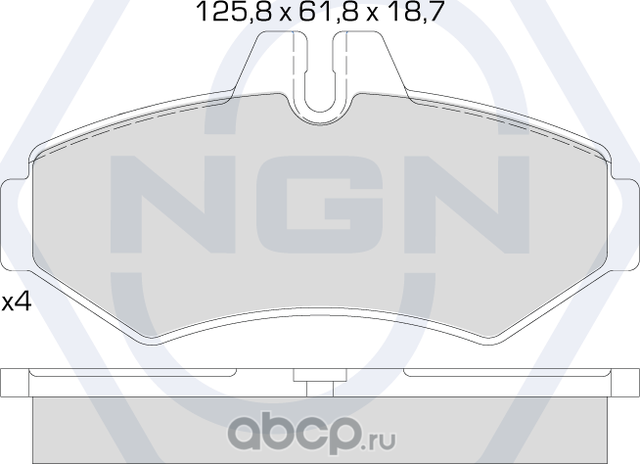 Колодки тормозные керамические, задние (NGN). Артикул 3501857