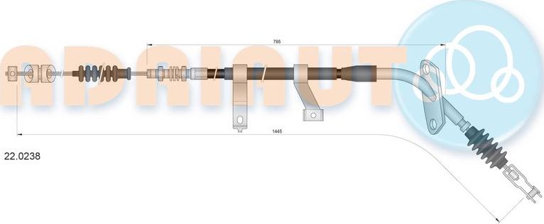 Трос ручника (тросик ручного тормоза) Adriauto. Артикул 22.0238