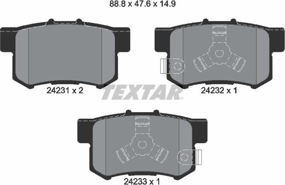 Тормозные колодки Textar. Артикул 2423101