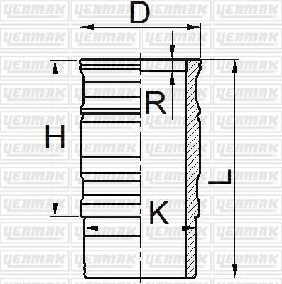 Гильза цилиндра Yenmak (Серый чугун). Артикул 51-05957-000