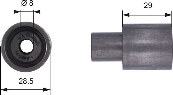 Направляющий (ведущий) ролик ремня ГРМ Gates (Металл). Артикул T42051