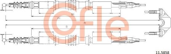 Трос ручника (тросик ручного тормоза) Cofle. Артикул 11.5858