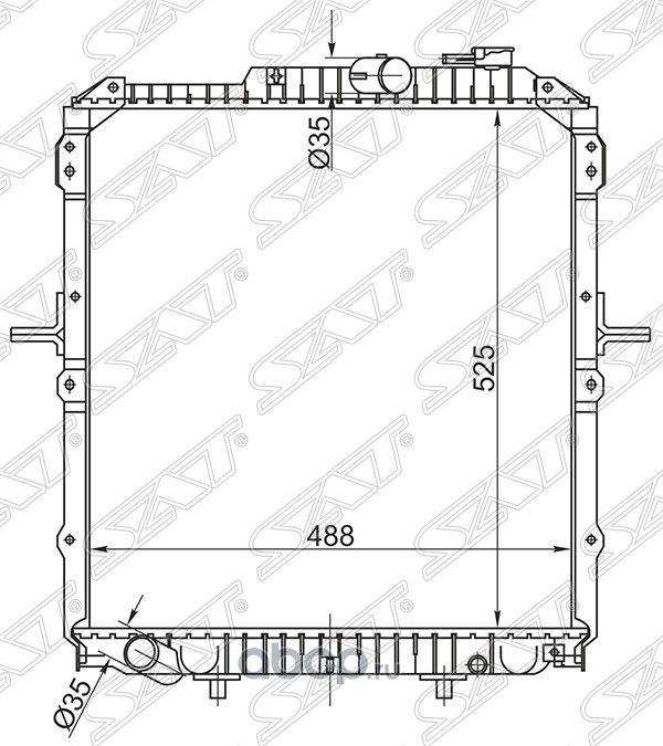 РАДИАТОР KIA BONGO 04- 2.42.7D K2400K2700 525 (SAT). Артикул KI00074