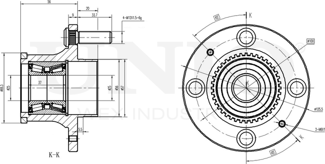 Ступица колеса с интегрированным подшипником (Unio). Артикул HUB-20076