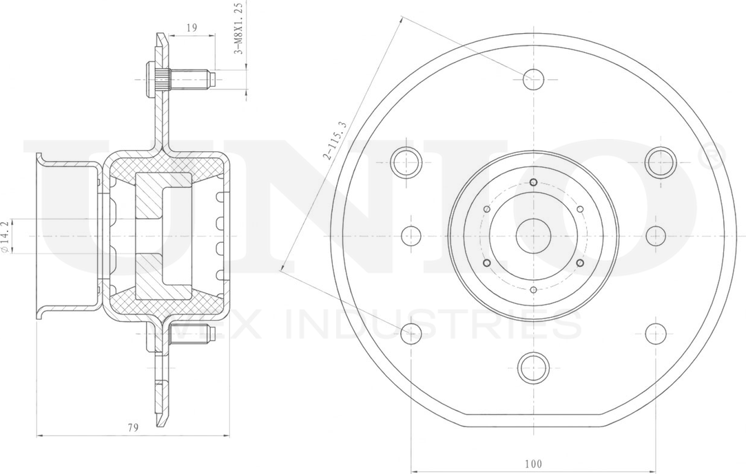 Опора амортизационной стойки (Unio). Артикул RMP-13061