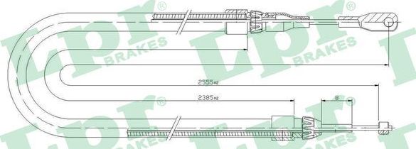 Трос ручника (тросик ручного тормоза) LPR. Артикул C0399B