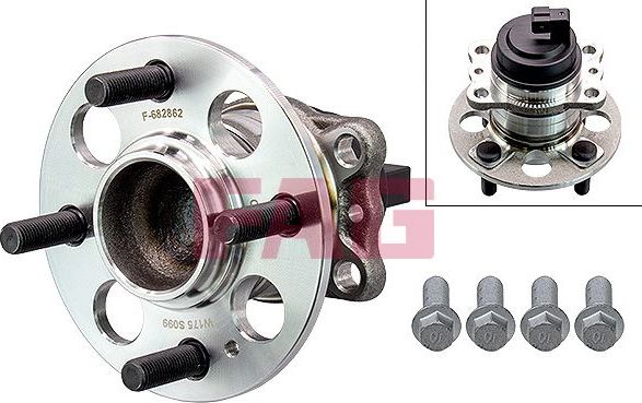 Ступица колеса с интегрированным подшипником Fag задняя для Hyundai i10 II 2013-2026. Артикул 713 6268 40