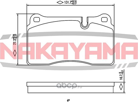 Колодки тормозные дисковые передние Land Rover RangeRover 4.2i/2.7TD/3.6TD 05 (Nakayama). Артикул HP8615NY
