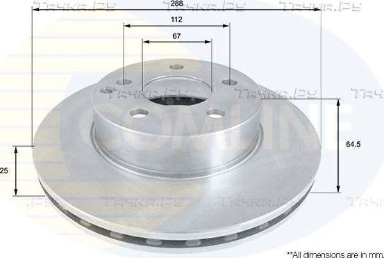 Тормозной диск Comline COATED для Mercedes-Benz C-Класс III (W204, C204) 2007-2015. Артикул ADC1656V