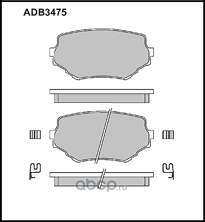 Колодки тормозные дисковые | перед | (Allied Nippon). Артикул ADB3475