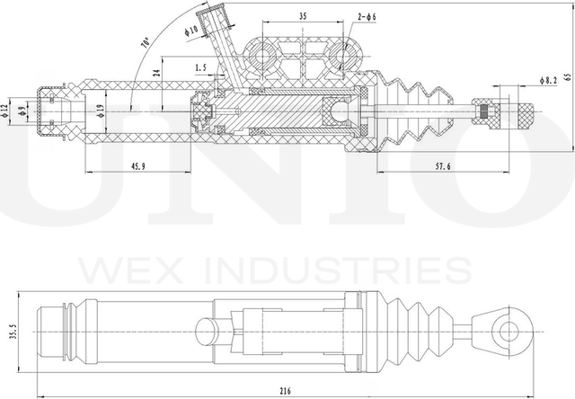 Цилиндр сцепления главный (Unio). Артикул BRC-10010