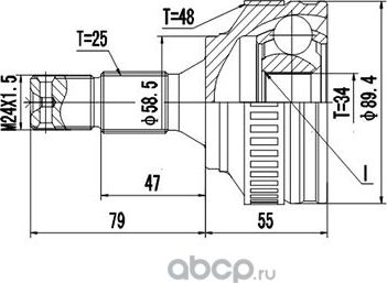 Комплект ШРУСа (Dynamatrix-Korea) Dynamatrix-Korea. Артикул DCV810067