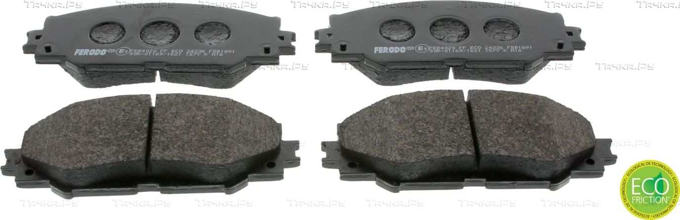 Тормозные колодки Ferodo Premier Eco Friction передние для Toyota Corolla E170, E180 2013-2019. Артикул FDB1891